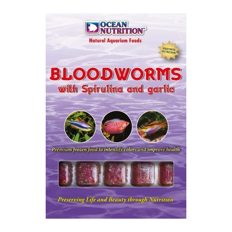 Ocean Nutrition Bloodworms Larvas de Mosquito Vermelhas com Spirulina e Alho