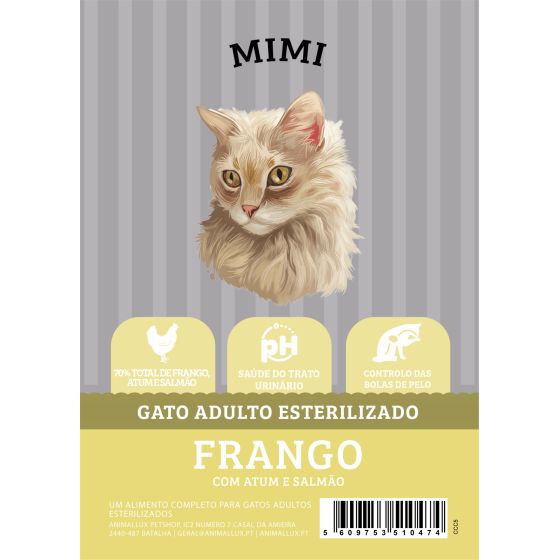 Mimi Grain Free Gato Adulto Esterilizado Frango, Atum e Salmão