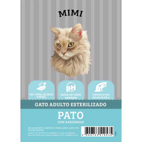 Mimi Grain Free Gato Adulto Esterilizado Pato com Sardinhas
