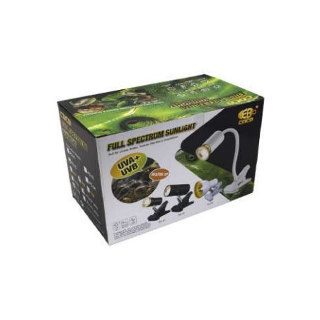 Suporte de Lâmpadas com Casquilho para Répteis com Lâmpada UVA+UVB 3.0 50w E27