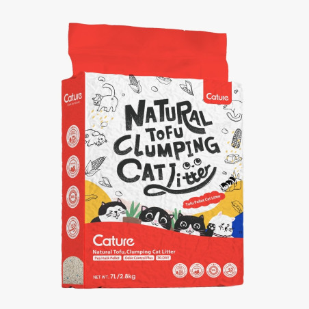 Cature Natural Tofu Clumping Cat Litter Liiter Aglometante 2.8 kg