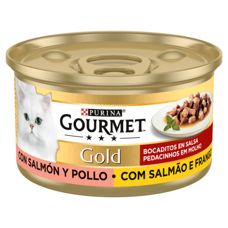 Purina Gourmet Gold Pedacinhos em Molho Salmão & Frango