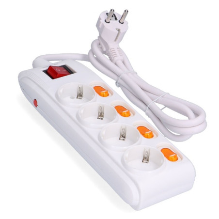 EDM Bloco de 4 Tomadas + 4 Interruptores Cabo 1.5 mt