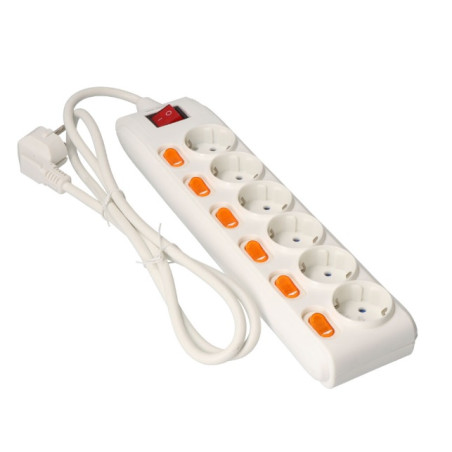 EDM Bloco de 6 Tomadas + 6 Interruptores Cabo 1.5 mt