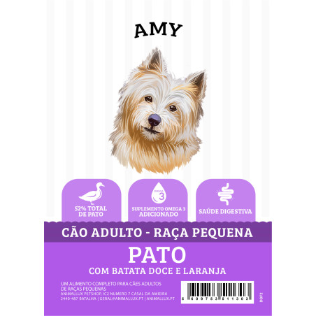 Amy Grain Free Cão Mini Pato com Batata Doce e Laranja
