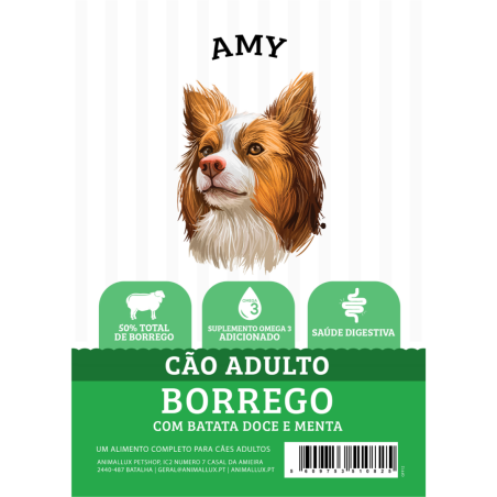 Amy Grain Free Cão Adulto Borrego com Batata Doce e Menta