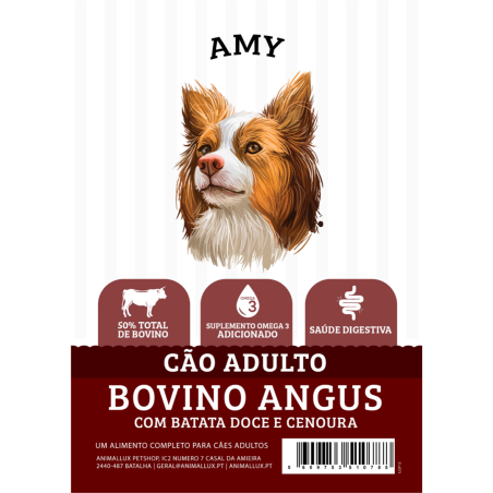 Amy Grain Free Cão Adulto Bovino Angus com Batata Doce e Cenoura