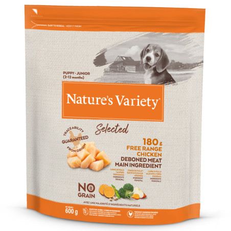 Nature's Variety Selected No Grain Cão Junior Puppy Frango do Campo