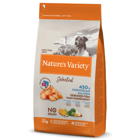 Nature's Variety Selected No Grain Cão Mini Salmão da Noruega