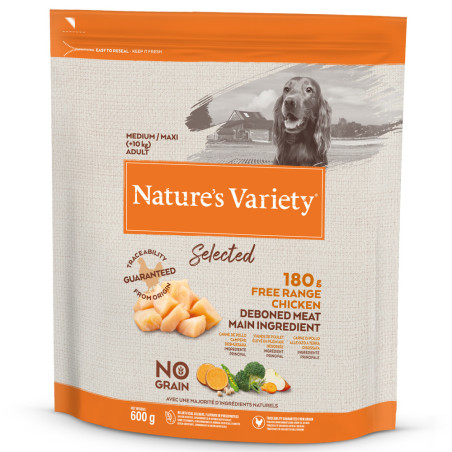 Nature's Variety Selected No Grain Cão Medio Maxi Frango do Campo