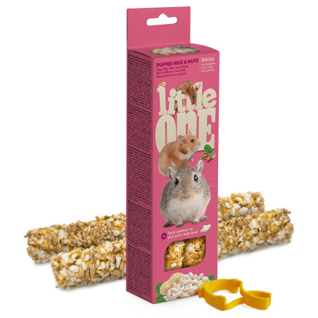 Little One Sticks de Arroz Tufado e Nozes para Roedores