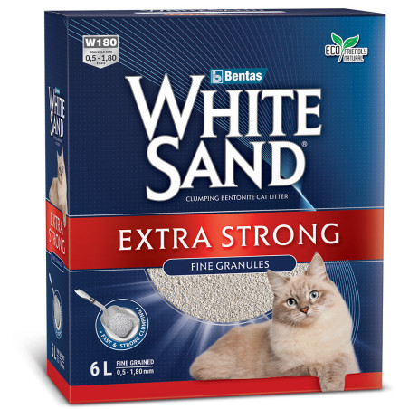 Areia Aglomerante Extra Forte para Gato White Sand