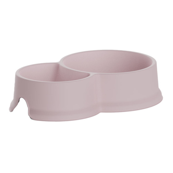 Comedouro duplo capacidade: 0,3 e 0,65l cor rosa 20144 ros plastiken